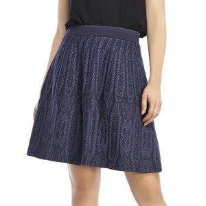 Rebecca Taylor Snake Stretch Knit Blue Skirt
